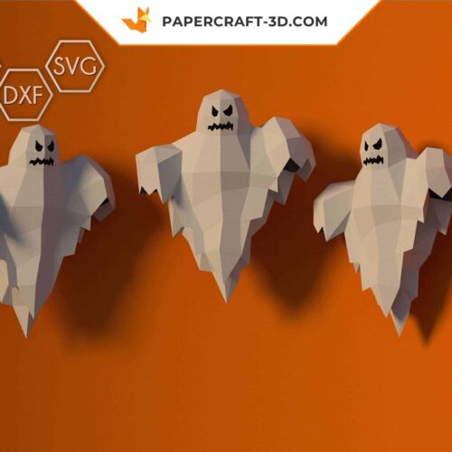 Papercraft Fantôme DIY en origami papier 3D pour décoration murale