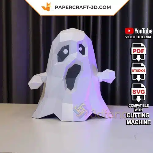 Papercraft fantôme Halloween en origami papier 3D