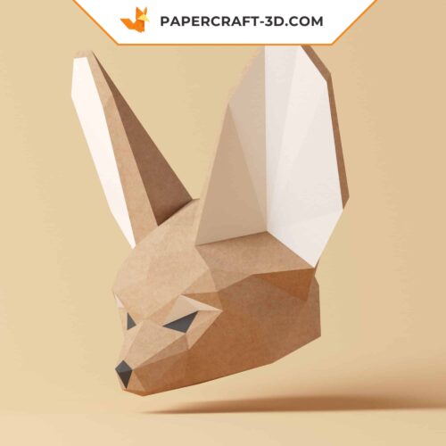 Papercraft Fennec en origami de papier 3D