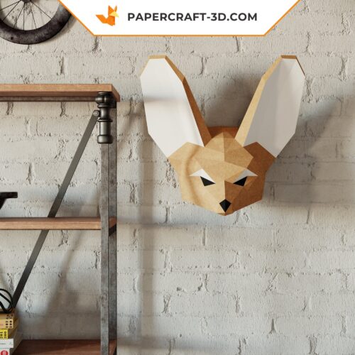 Papercraft Fennec en origami de papier 3D