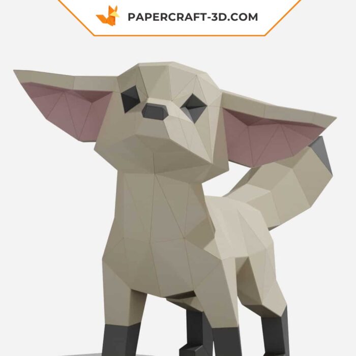 Papercraft Fennec en pose 2 modèle papier 3D