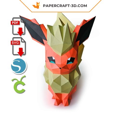 Papercraft Flareon Pokémon in 3D origami