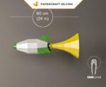 Papercraft de fusée en origami 3D