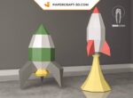 Papercraft de fusée en origami 3D