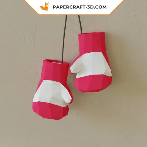 Papercraft gants de boxe en papier 3D origami