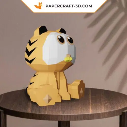 Papercraft de Garfield en origami 3D