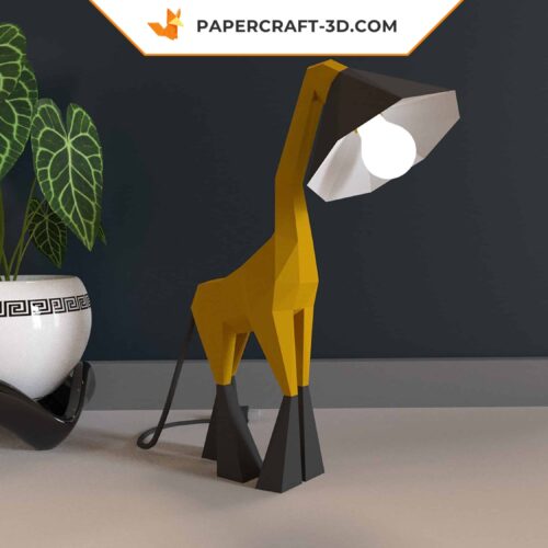 Papercraft girafe lampe origami papier 3D
