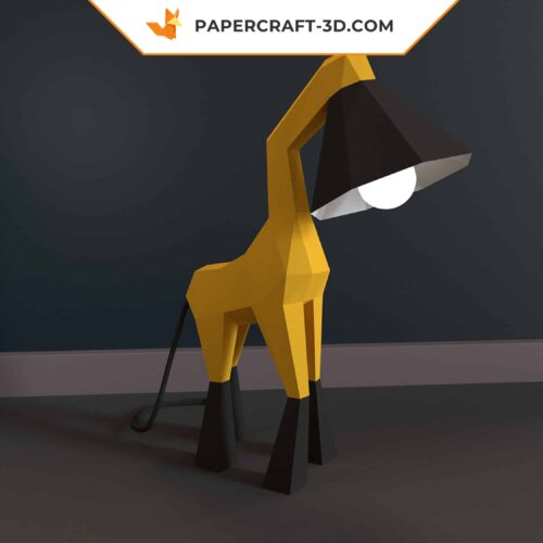 Papercraft girafe lampe origami papier 3D