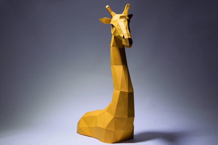 Papercraft girafe origami papier 3D à télécharger en PDF