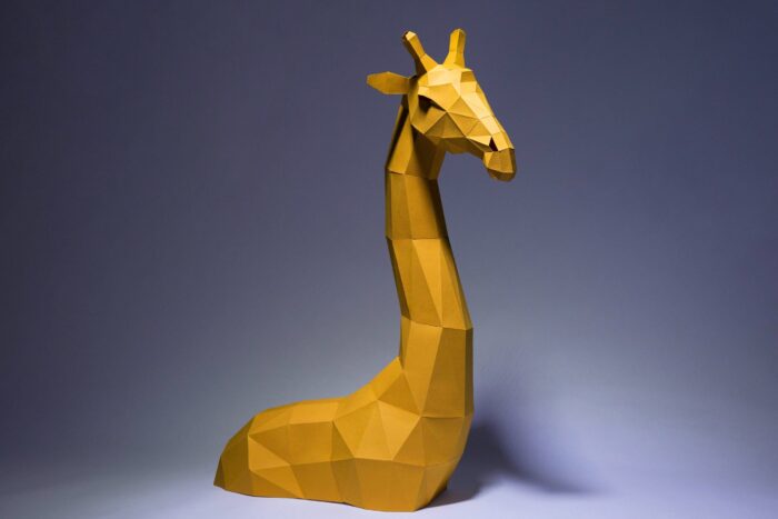 Papercraft girafe origami papier 3D à télécharger en PDF