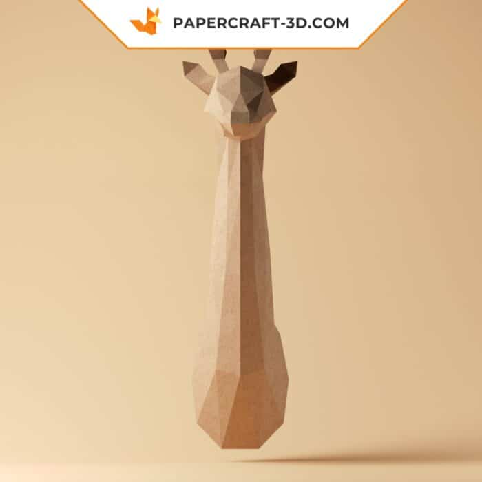 Papercraft girafe origami papier 3D pour décoration d’intérieur