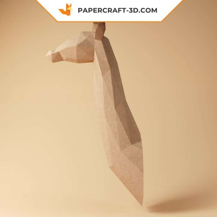 Papercraft girafe origami papier 3D pour décoration d’intérieur