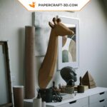 Papercraft girafe origami papier 3D pour décoration d’intérieur