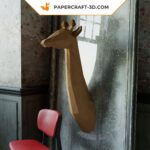 Papercraft girafe origami papier 3D pour décoration d’intérieur