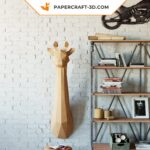 Papercraft girafe origami papier 3D pour décoration d’intérieur