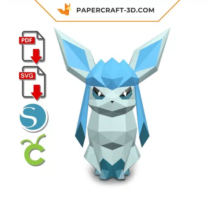 Papercraft Glaceon Pokemon en papier 3D à imprimer soi-même