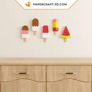 Papercraft Glaces Popsicles origami papier 3D