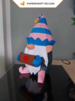 Papercraft Gnome de Noël en papier 3D pour décoration d’intérieur