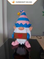 Papercraft Gnome de Noël en papier 3D pour décoration d’intérieur