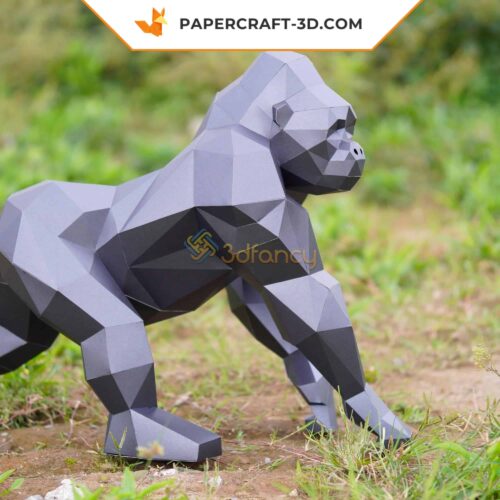 Papercraft Gorille origami papier 3D modèle de sculpture animal 2024