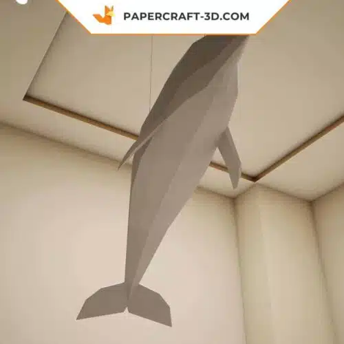 Papercraft grand modèle de dauphin en origami papier 3D