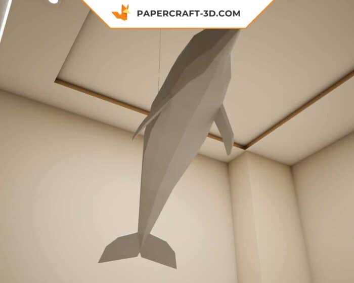 Papercraft grand modèle de dauphin en origami papier 3D