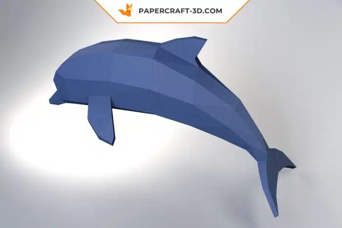 Papercraft grand modèle de dauphin en origami papier 3D