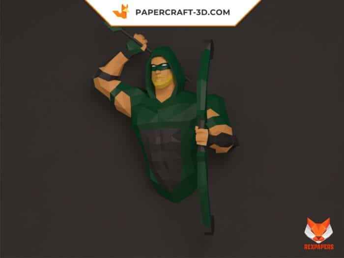 Papercraft Green Arrow modèle 3D en origami papier