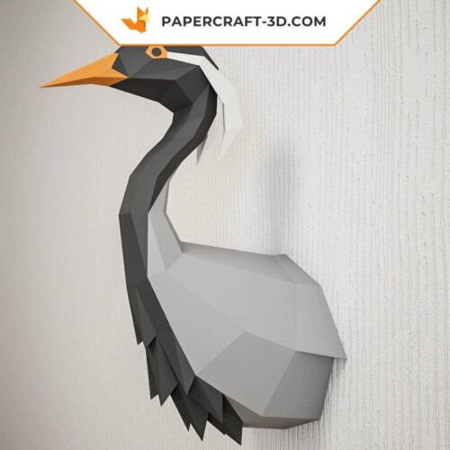 Papercraft Grue Demoiselle origami papier 3D