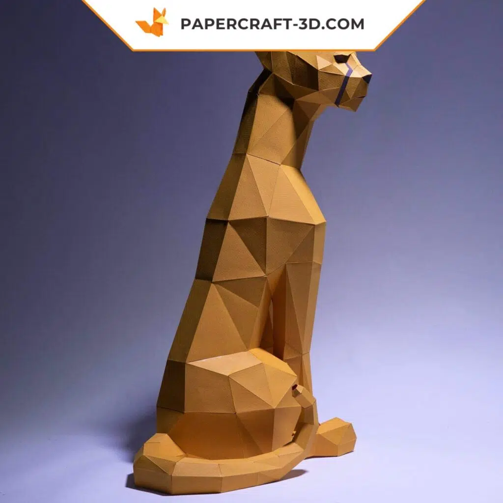 Papercraft de guépard en origami 3D