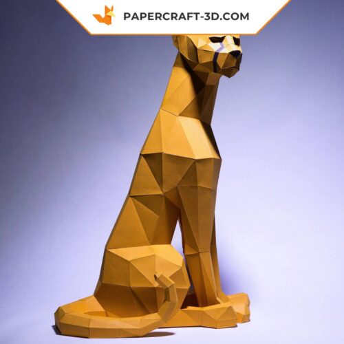 Papercraft di ghepardo in origami 3D