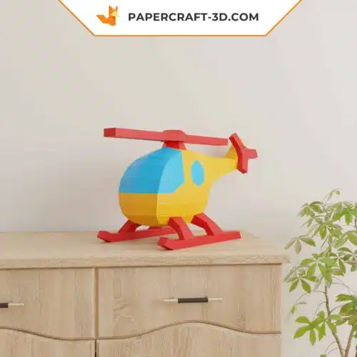 Papercraft elicottero in origami 3D