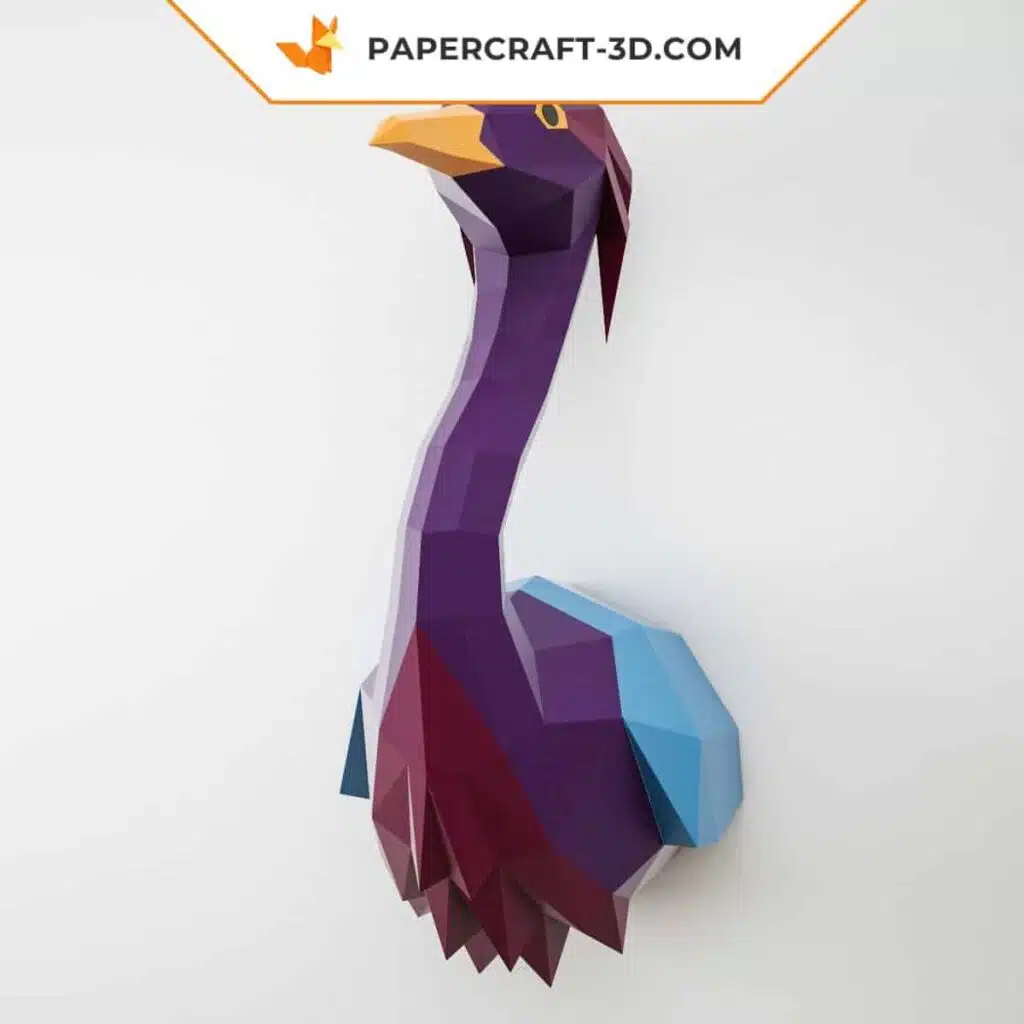 Papercraft d'héron bleu en origami 3D
