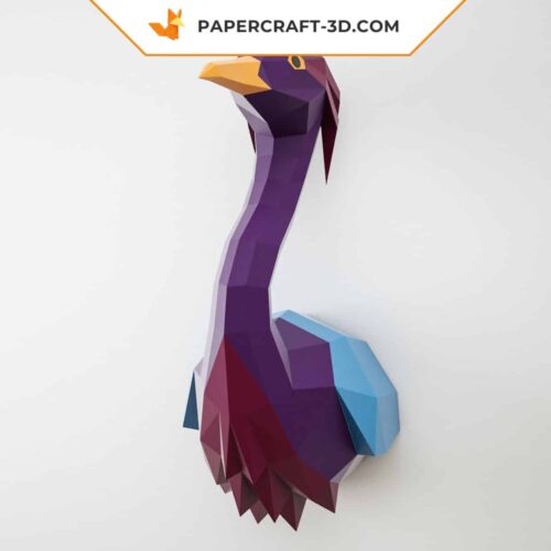 Papercraft Héron Bleu origami papier 3D