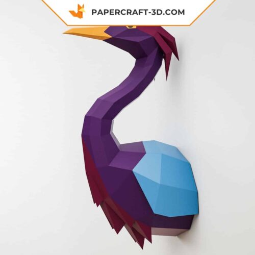 Papercraft Héron Bleu origami papier 3D