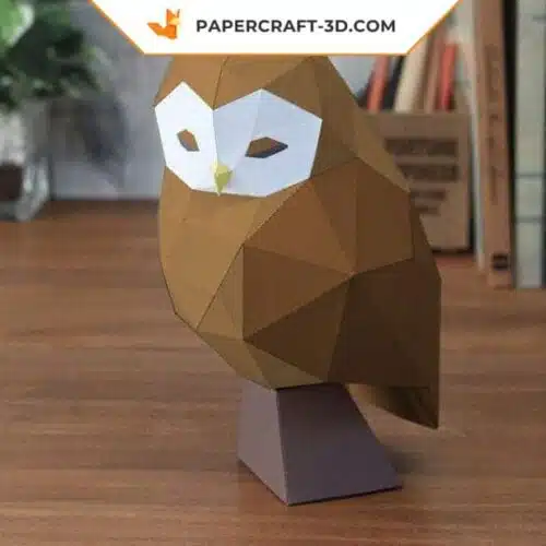 Papercraft hibou en origami papier 3D