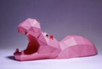 Papercraft Hippopotame origami en papier 3D à télécharger