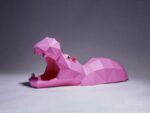 Papercraft Hippopotame origami en papier 3D à télécharger