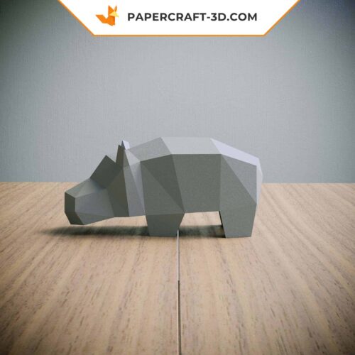 Papercraft Hippopotame origami papier 3D