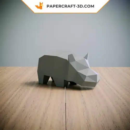 Papercraft Hippopotame origami papier 3D