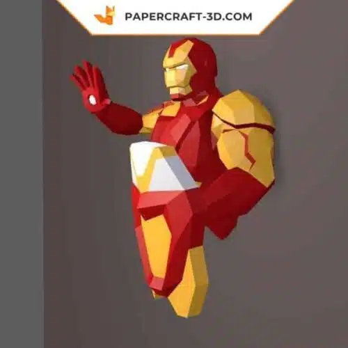 Papercraft IronMan en origami papier 3D : modèle DIY