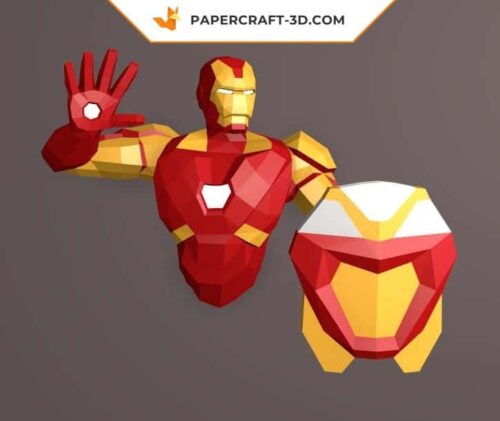 Papercraft IronMan en origami papier 3D : modèle DIY