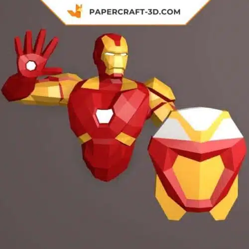 Papercraft IronMan en origami papier 3D : modèle DIY