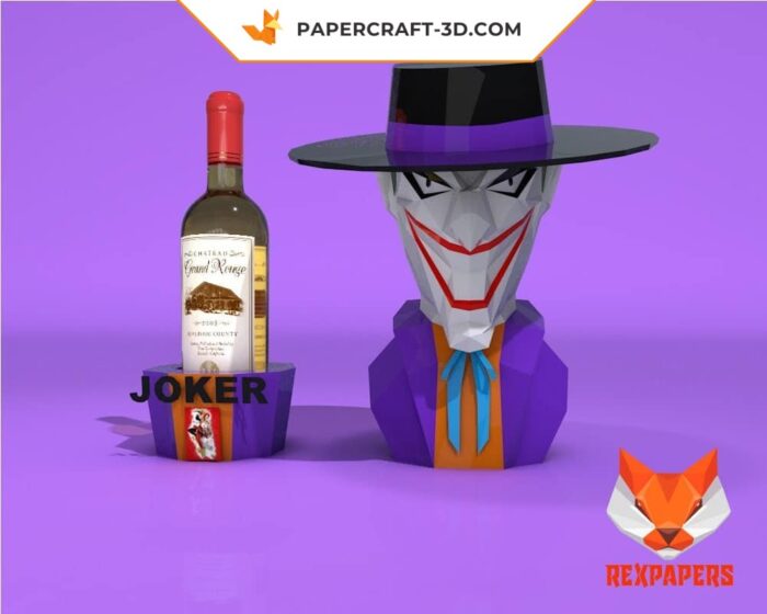 Papercraft Joker boîte à vin modèle 3D en papier origami