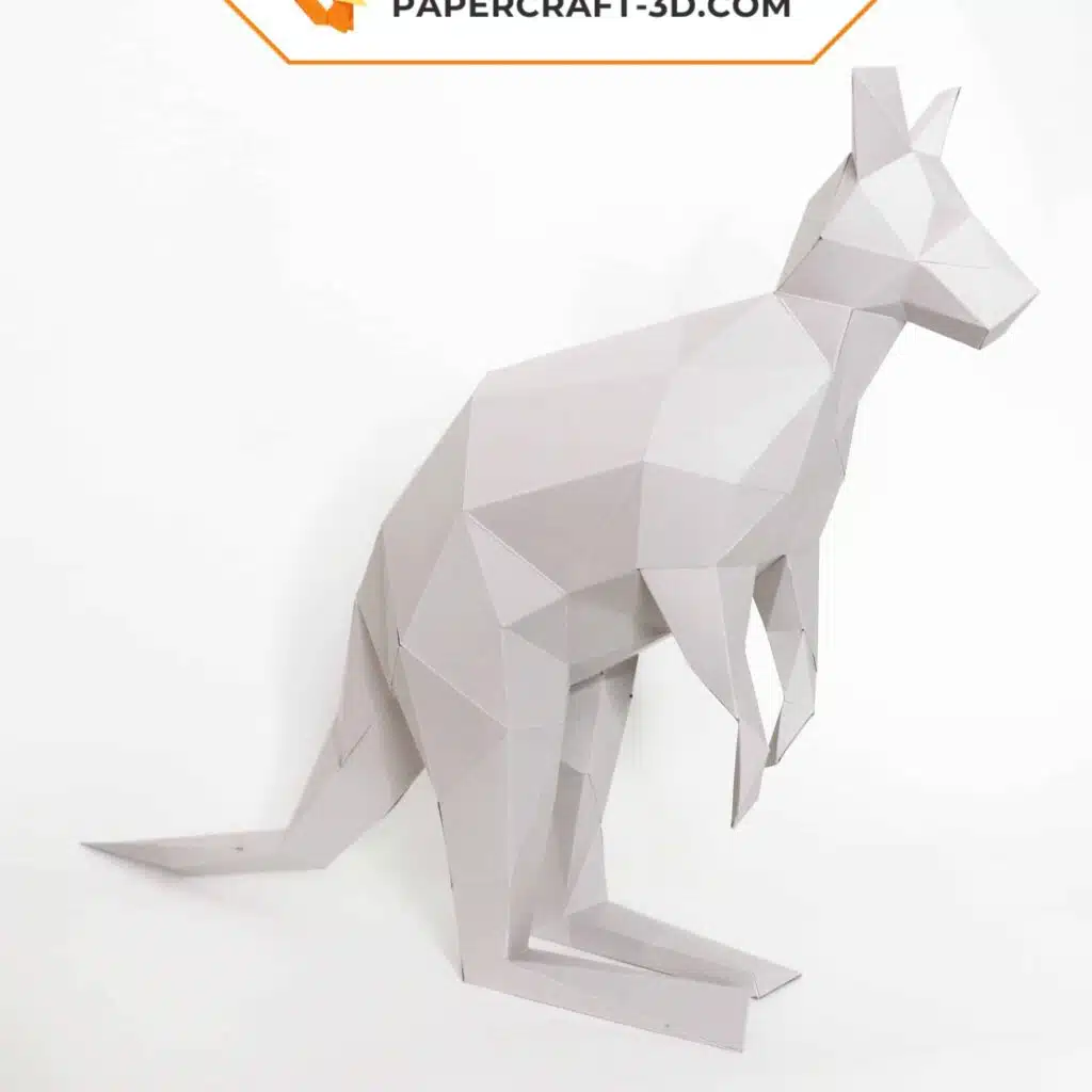 Papercraft de kangourou en origami 3D