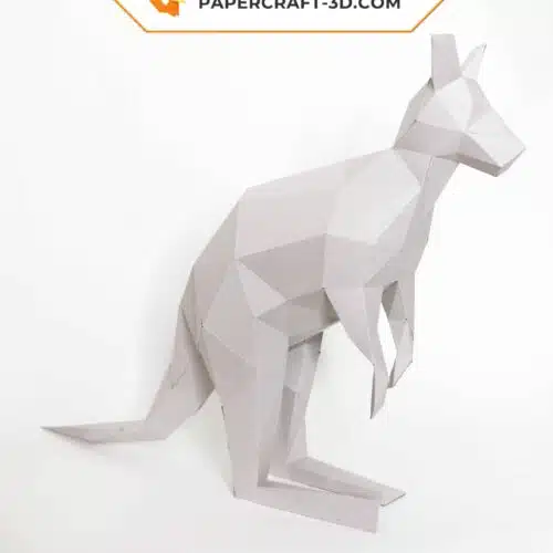 Papercraft kangaroo in 3D origami