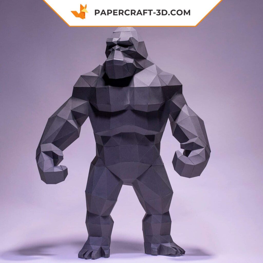 Papercraft de roi King Kong debout en origami 3D