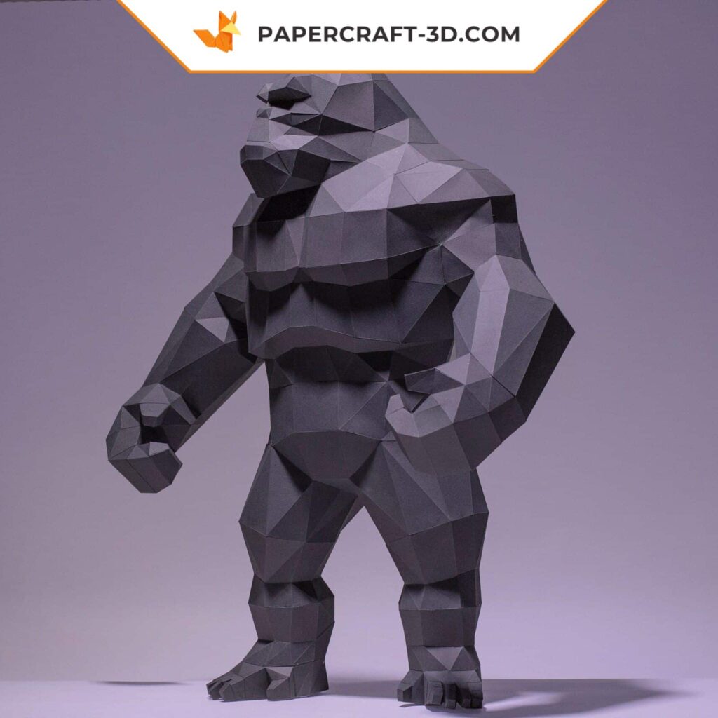 Papercraft de roi King Kong debout en origami 3D