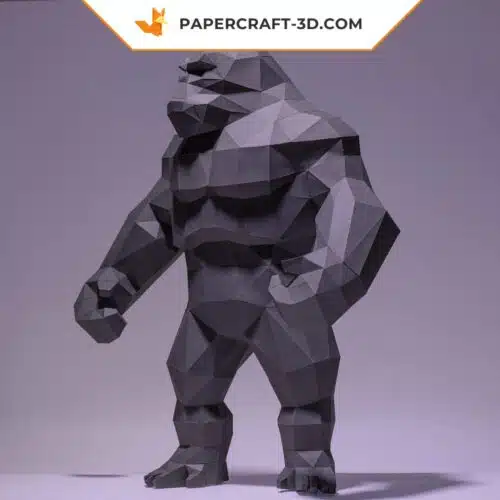 Papercraft de roi King Kong debout en origami 3D