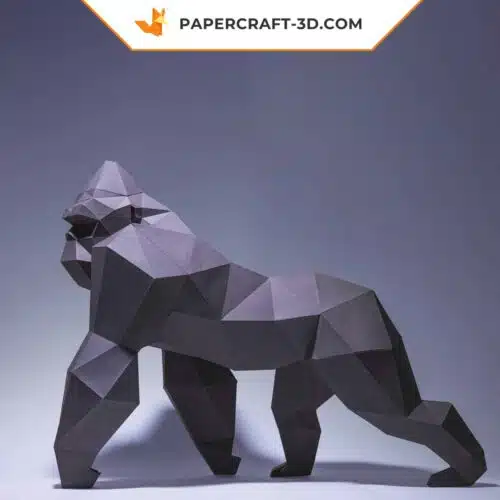 Papercraft di King Kong a quattro zampe in origami 3D
